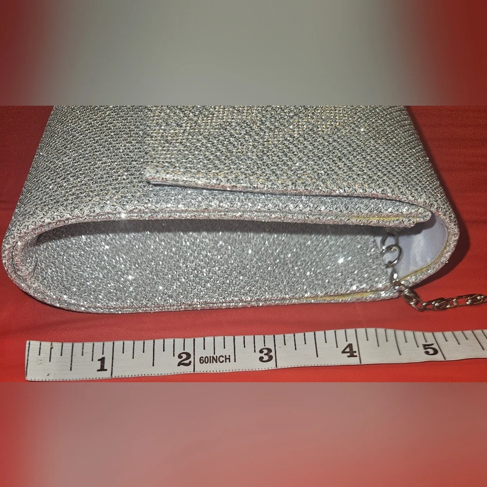 Badgley Mischka Elegant Silver High Heel Diamond Pumps sz6.5 w/Clutch E.U.C. - Picture 2 of 10